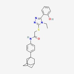 molecular formula C28H32N4O2S B4203416 N-[4-(1-adamantyl)phenyl]-2-{[4-ethyl-5-(2-hydroxyphenyl)-4H-1,2,4-triazol-3-yl]thio}acetamide 