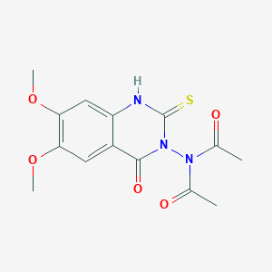 molecular formula C14H15N3O5S B4203427 N-acetyl-N-(6,7-dimethoxy-4-oxo-2-thioxo-1,4-dihydroquinazolin-3(2H)-yl)acetamide 