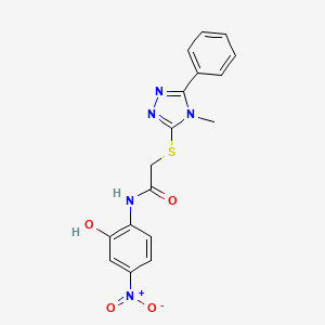 N-(2-hydroxy-4-nitrophenyl)-2-[(4-methyl-5-phenyl-4H-1,2,4-triazol-3-yl)thio]acetamide