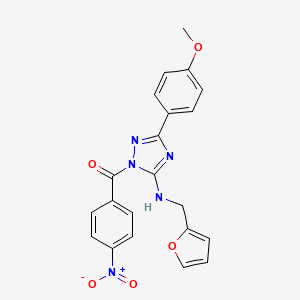 N-(2-furylmethyl)-3-(4-methoxyphenyl)-1-(4-nitrobenzoyl)-1H-1,2,4-triazol-5-amine