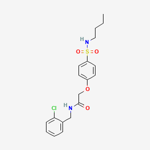 molecular formula C19H23ClN2O4S B4203469 2-[4-(butylsulfamoyl)phenoxy]-N-[(2-chlorophenyl)methyl]acetamide 