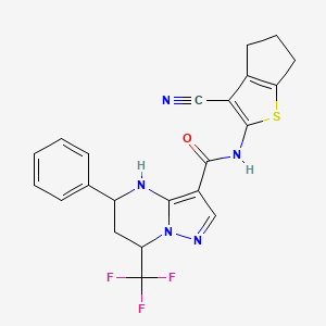 N-(3-cyano-5,6-dihydro-4H-cyclopenta[b]thiophen-2-yl)-5-phenyl-7-(trifluoromethyl)-4,5,6,7-tetrahydropyrazolo[1,5-a]pyrimidine-3-carboxamide