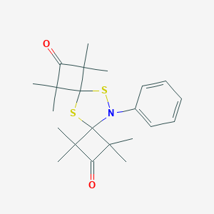 molecular formula C22H29NO2S2 B420350 1,1,3,3,7,7,9,9-Octamethyl-11-phenyl-5,10-dithia-11-azadispiro[3.1.3.2]undecane-2,8-dione 