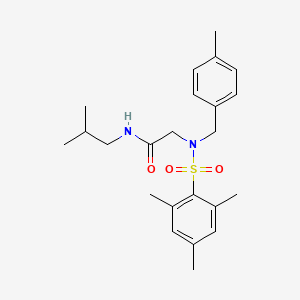 molecular formula C23H32N2O3S B4203510 N~1~-isobutyl-N~2~-(mesitylsulfonyl)-N~2~-(4-methylbenzyl)glycinamide 