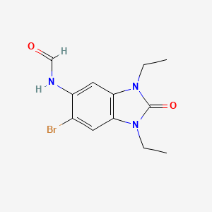 molecular formula C12H14BrN3O2 B4203517 (6-bromo-1,3-diethyl-2-oxo-2,3-dihydro-1H-benzimidazol-5-yl)formamide 