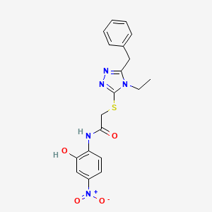 molecular formula C19H19N5O4S B4203519 2-[(5-benzyl-4-ethyl-4H-1,2,4-triazol-3-yl)thio]-N-(2-hydroxy-4-nitrophenyl)acetamide 