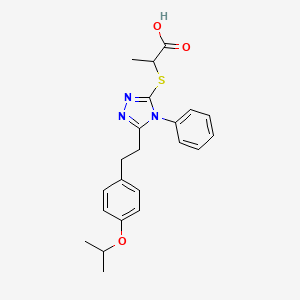 molecular formula C22H25N3O3S B4203523 2-({5-[2-(4-isopropoxyphenyl)ethyl]-4-phenyl-4H-1,2,4-triazol-3-yl}thio)propanoic acid 