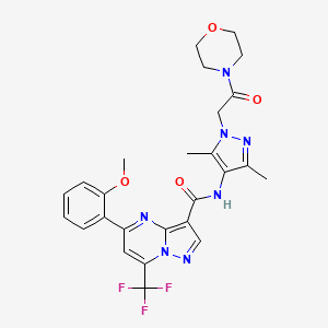 N-{3,5-dimethyl-1-[2-(4-morpholinyl)-2-oxoethyl]-1H-pyrazol-4-yl}-5-(2-methoxyphenyl)-7-(trifluoromethyl)pyrazolo[1,5-a]pyrimidine-3-carboxamide