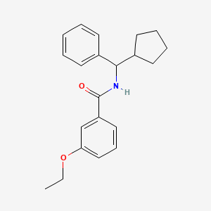 molecular formula C21H25NO2 B4203548 N-[cyclopentyl(phenyl)methyl]-3-ethoxybenzamide 