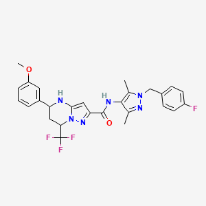 N-[1-(4-fluorobenzyl)-3,5-dimethyl-1H-pyrazol-4-yl]-5-(3-methoxyphenyl)-7-(trifluoromethyl)-4,5,6,7-tetrahydropyrazolo[1,5-a]pyrimidine-2-carboxamide