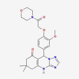 9-{3-methoxy-4-[2-(4-morpholinyl)-2-oxoethoxy]phenyl}-6,6-dimethyl-5,6,7,9-tetrahydro[1,2,4]triazolo[5,1-b]quinazolin-8(4H)-one