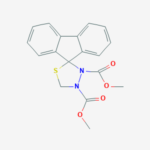 molecular formula C18H16N2O4S B420358 dimethyl spiro[9H-fluorene-9,5'-[1,3,4]thiadiazolidine]-3,4-dicarboxylate 