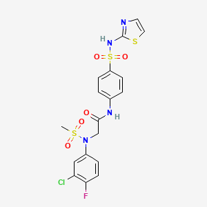 N~2~-(3-chloro-4-fluorophenyl)-N~2~-(methylsulfonyl)-N~1~-{4-[(1,3-thiazol-2-ylamino)sulfonyl]phenyl}glycinamide