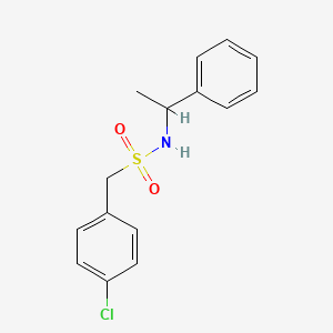 molecular formula C15H16ClNO2S B4203593 1-(4-chlorophenyl)-N-(1-phenylethyl)methanesulfonamide 