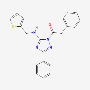 2-phenyl-1-{3-phenyl-5-[(thiophen-2-ylmethyl)amino]-1H-1,2,4-triazol-1-yl}ethanone