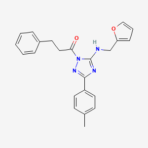 N-(2-furylmethyl)-3-(4-methylphenyl)-1-(3-phenylpropanoyl)-1H-1,2,4-triazol-5-amine