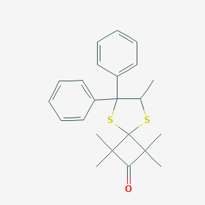 molecular formula C23H26OS2 B420362 1,1,3,3,7-Pentamethyl-6,6-diphenyl-5,8-dithiaspiro[3.4]octan-2-one 