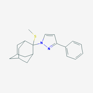 molecular formula C20H24N2S B420365 methyl 2-(3-phenyl-1H-pyrazol-1-yl)-2-adamantyl sulfide 