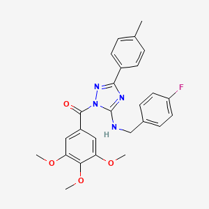 molecular formula C26H25FN4O4 B4203662 N-(4-fluorobenzyl)-3-(4-methylphenyl)-1-(3,4,5-trimethoxybenzoyl)-1H-1,2,4-triazol-5-amine 