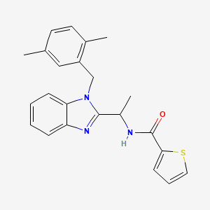 molecular formula C23H23N3OS B4203672 N-(1-{1-[(2,5-DIMETHYLPHENYL)METHYL]-1H-1,3-BENZODIAZOL-2-YL}ETHYL)THIOPHENE-2-CARBOXAMIDE 