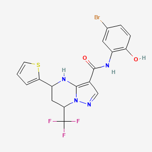 N-(5-bromo-2-hydroxyphenyl)-5-(thiophen-2-yl)-7-(trifluoromethyl)-4,5,6,7-tetrahydropyrazolo[1,5-a]pyrimidine-3-carboxamide