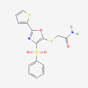 2-{[4-(phenylsulfonyl)-2-(2-thienyl)-1,3-oxazol-5-yl]thio}acetamide