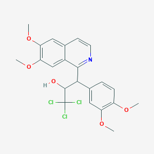 molecular formula C22H22Cl3NO5 B4203700 1,1,1-trichloro-3-(6,7-dimethoxy-1-isoquinolinyl)-3-(3,4-dimethoxyphenyl)-2-propanol 