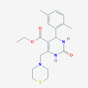 ETHYL 4-(2,5-DIMETHYLPHENYL)-2-OXO-6-(1,4-THIAZINAN-4-YLMETHYL)-1,2,3,4-TETRAHYDRO-5-PYRIMIDINECARBOXYLATE