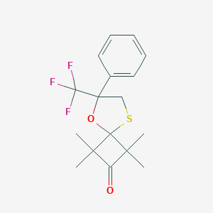 molecular formula C17H19F3O2S B420374 1,1,3,3-Tetramethyl-6-phenyl-6-(trifluoromethyl)-5-oxa-8-thiaspiro[3.4]octan-2-one 