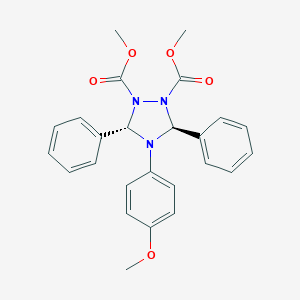molecular formula C25H25N3O5 B420377 Dimethyl 4-(4-methoxyphenyl)-3,5-diphenyl-1,2,4-triazolidine-1,2-dicarboxylate 
