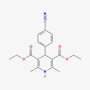 molecular formula C20H22N2O4 B4203779 Diethyl 4-(4-cyanophenyl)-2,6-dimethyl-1,4-dihydropyridine-3,5-dicarboxylate 