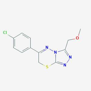 molecular formula C12H11ClN4OS B420385 6-(4-chlorophenyl)-3-(methoxymethyl)-7H-[1,2,4]triazolo[3,4-b][1,3,4]thiadiazine CAS No. 903199-87-1