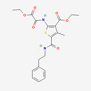 molecular formula C21H24N2O6S B4203884 ethyl 2-{[ethoxy(oxo)acetyl]amino}-4-methyl-5-{[(2-phenylethyl)amino]carbonyl}-3-thiophenecarboxylate 