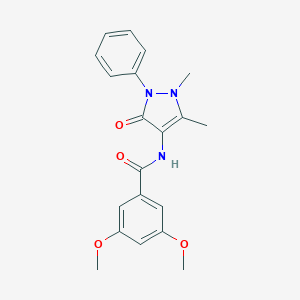 molecular formula C20H21N3O4 B420389 N-(1,5-dimethyl-3-oxo-2-phenyl-2,3-dihydro-1H-pyrazol-4-yl)-3,5-dimethoxybenzamide CAS No. 442643-36-9