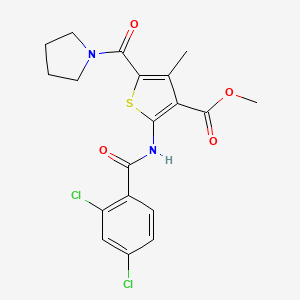 molecular formula C19H18Cl2N2O4S B4203945 methyl 2-[(2,4-dichlorobenzoyl)amino]-4-methyl-5-(1-pyrrolidinylcarbonyl)-3-thiophenecarboxylate 