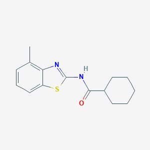 molecular formula C15H18N2OS B420399 N-(4-methyl-1,3-benzothiazol-2-yl)cyclohexanecarboxamide CAS No. 313405-78-6