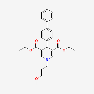 molecular formula C27H31NO5 B4204042 diethyl 4-(4-biphenylyl)-1-(3-methoxypropyl)-1,4-dihydro-3,5-pyridinedicarboxylate 