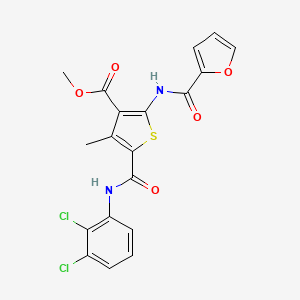 molecular formula C19H14Cl2N2O5S B4204055 methyl 5-{[(2,3-dichlorophenyl)amino]carbonyl}-2-(2-furoylamino)-4-methyl-3-thiophenecarboxylate 