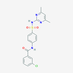 molecular formula C19H17ClN4O3S B420408 3-chloro-N-{4-[(4,6-dimethylpyrimidin-2-yl)sulfamoyl]phenyl}benzamide 