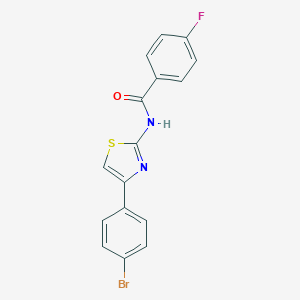 molecular formula C16H10BrFN2OS B420413 N-[4-(4-bromophenyl)-1,3-thiazol-2-yl]-4-fluorobenzamide 