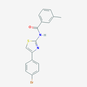 molecular formula C17H13BrN2OS B420415 N-[4-(4-bromophenyl)-1,3-thiazol-2-yl]-3-methylbenzamide 