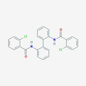 molecular formula C26H18Cl2N2O2 B420420 2-chloro-N-{2'-[(2-chlorobenzoyl)amino][1,1'-biphenyl]-2-yl}benzamide 