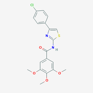 molecular formula C19H17ClN2O4S B420425 N-[4-(4-chlorophenyl)-1,3-thiazol-2-yl]-3,4,5-trimethoxybenzamide CAS No. 313366-21-1