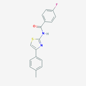 molecular formula C17H13FN2OS B420426 4-fluoro-N-[4-(4-methylphenyl)-1,3-thiazol-2-yl]benzamide 
