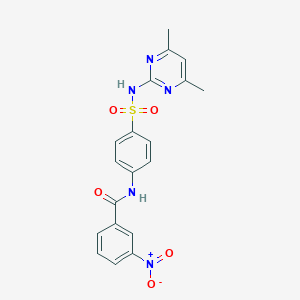 molecular formula C19H17N5O5S B420430 N-(4-{[(4,6-dimethyl-2-pyrimidinyl)amino]sulfonyl}phenyl)-3-nitrobenzamide CAS No. 110149-75-2