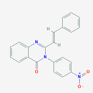 molecular formula C22H15N3O3 B420434 3-{4-nitrophenyl}-2-(2-phenylvinyl)-4(3H)-quinazolinone CAS No. 37856-30-7