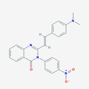 molecular formula C24H20N4O3 B420436 2-{2-[4-(dimethylamino)phenyl]vinyl}-3-{4-nitrophenyl}-4(3H)-quinazolinone CAS No. 297763-34-9