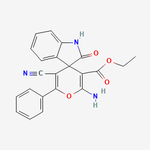 molecular formula C22H17N3O4 B4204369 ethyl 2'-amino-5'-cyano-2-oxo-6'-phenylspiro[1H-indole-3,4'-pyran]-3'-carboxylate 