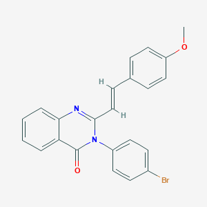 molecular formula C23H17BrN2O2 B420438 3-(4-bromophenyl)-2-[2-(4-methoxyphenyl)vinyl]-4(3H)-quinazolinone 
