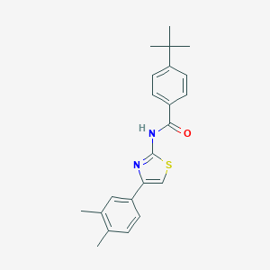 molecular formula C22H24N2OS B420440 4-tert-butyl-N-[4-(3,4-dimethylphenyl)-1,3-thiazol-2-yl]benzamide 